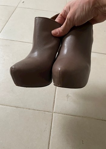 Deri Stiletto Topuklu Kadın Bot - Görsel 2