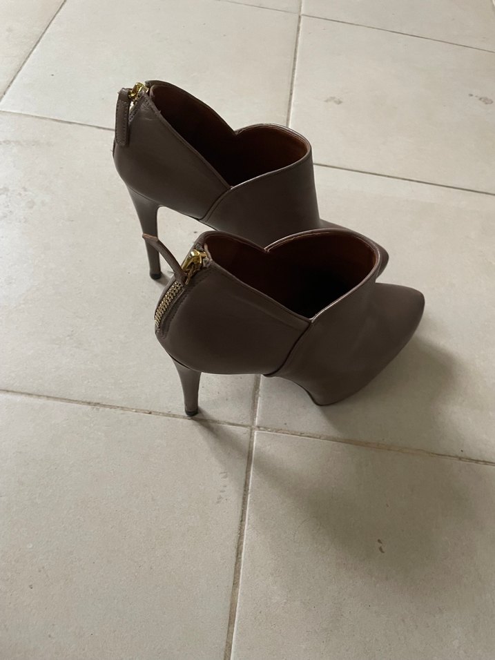 Deri Stiletto Topuklu Kadın Bot - Görsel 3