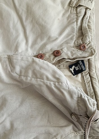 Bej Erkek Kargo Şort Bol Kesim - Görsel 5