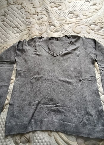 V Yaka Kadın İnce Triko Koton Kazak - Görsel 5