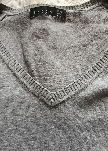 V Yaka Kadın İnce Triko Koton Kazak - Görsel 4