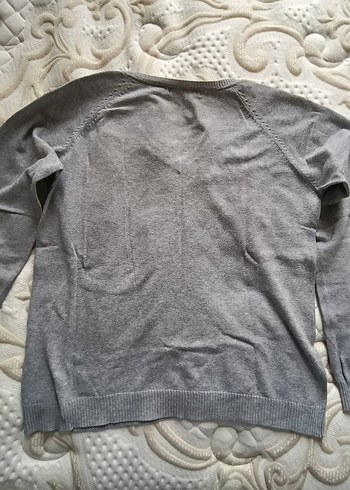 V Yaka Kadın İnce Triko Koton Kazak - Görsel 6