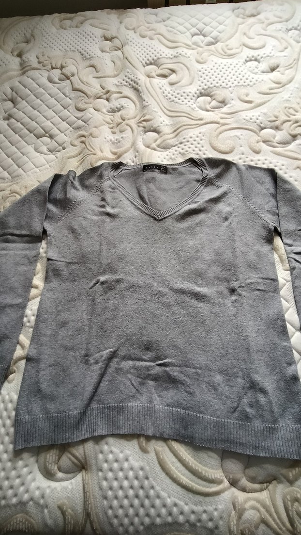 V Yaka Kadın İnce Triko Koton Kazak - Görsel 5