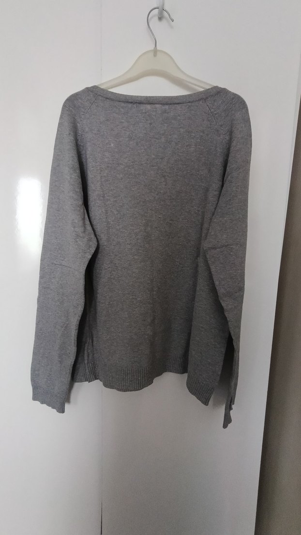 V Yaka Kadın İnce Triko Koton Kazak - Görsel 2