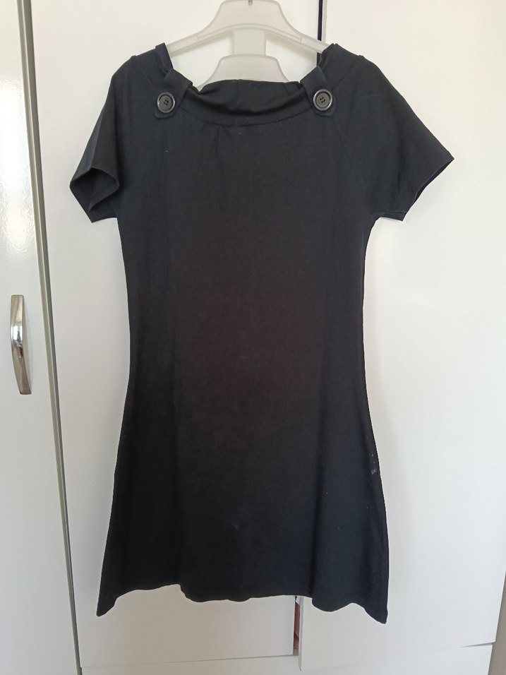 Düğme Detaylı ADL Siyah Midi Goth Kadın Elbise - Görsel 5