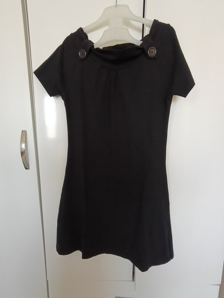 Düğme Detaylı ADL Siyah Midi Goth Kadın Elbise - Görsel 3