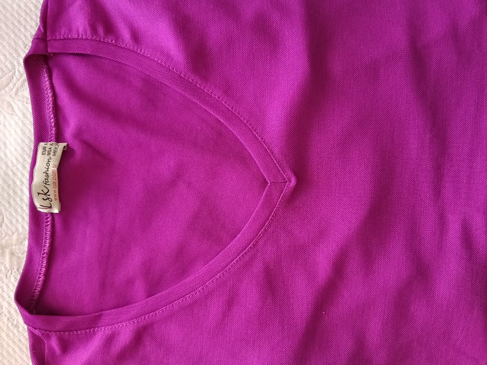 Mor V Yakalı Kadın İnce Triko - Görsel 4