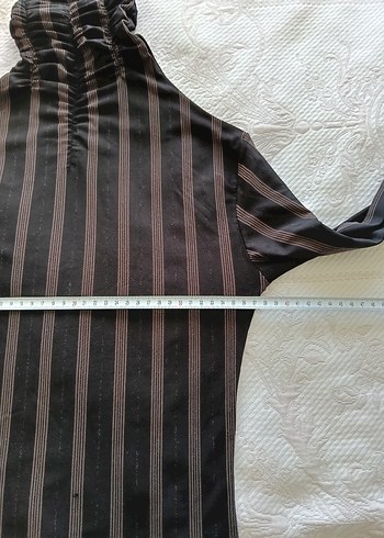 Kahverengi Çizgili Boğazlı Likralı - Görsel 5