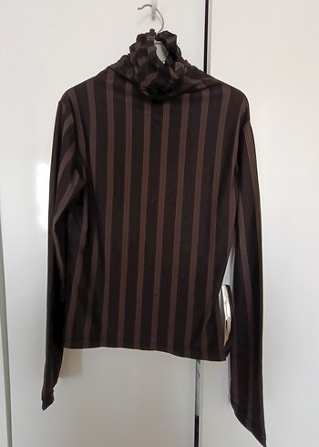 Kahverengi Çizgili Boğazlı Likralı - Görsel 3