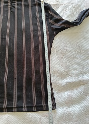 Kahverengi Çizgili Boğazlı Likralı - Görsel 6