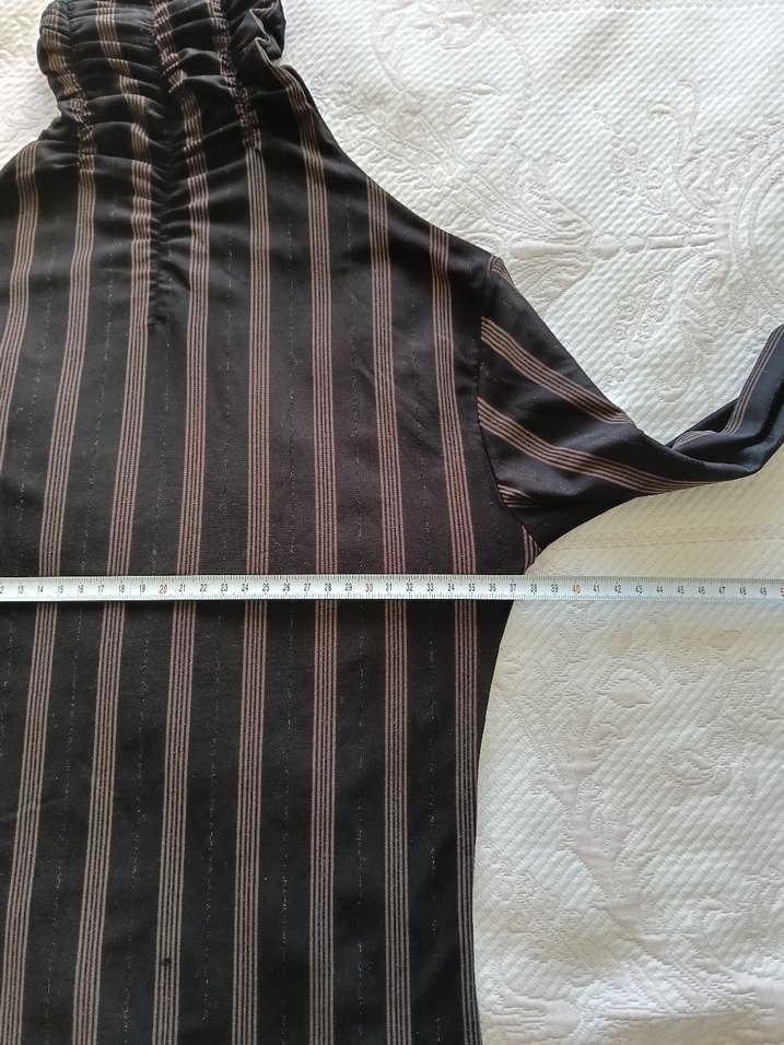 Kahverengi Çizgili Boğazlı Likralı - Görsel 5