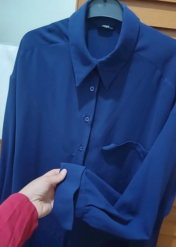 Düğmeli Lacivert Kadın Gömlek pantalon