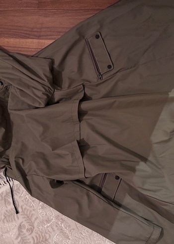 Kadın Gri Kapüşonlu Midi Yağmurluk - Görsel 7