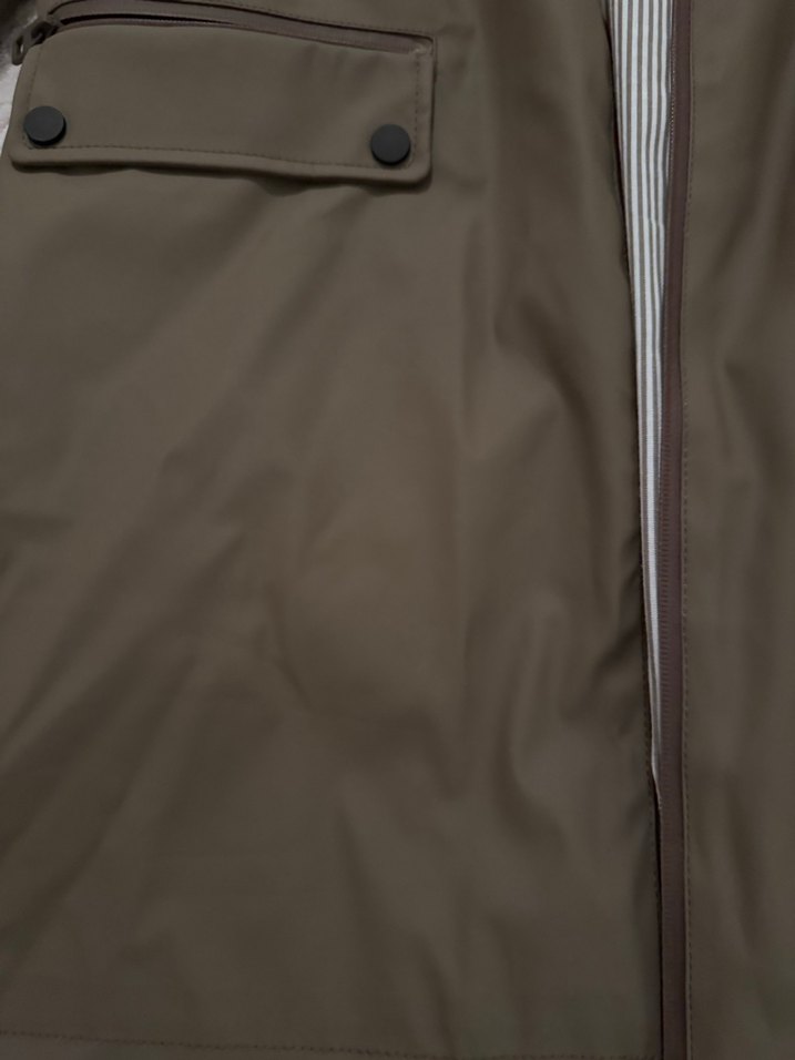 Kadın Gri Kapüşonlu Midi Yağmurluk - Görsel 2