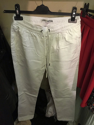 Keten beyaz pantolon stradivarius
