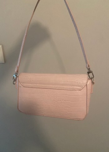 Stradivarius Pembe Krokodil Desenli Deri Kadın Çanta