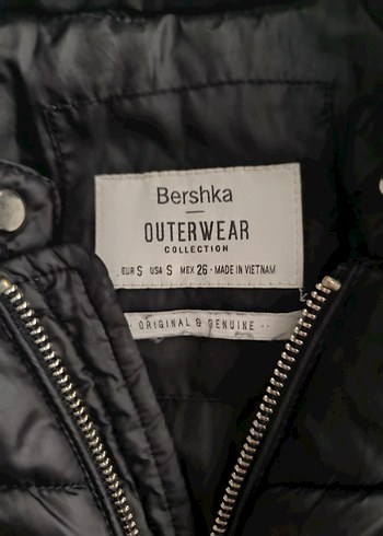 s Beden Kadın Siyah Fermuarlı Sokak Stili Mont Bershka