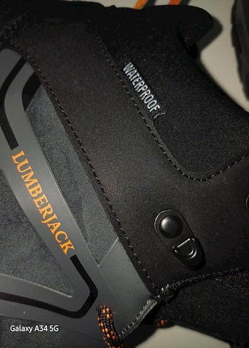 Gri Turuncu Bağcıklı Erkek Outdoor Waterproof Ayakkabı - Görsel 7