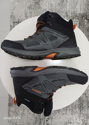 Gri Turuncu Bağcıklı Erkek Outdoor Waterproof Ayakkabı - Görsel 4