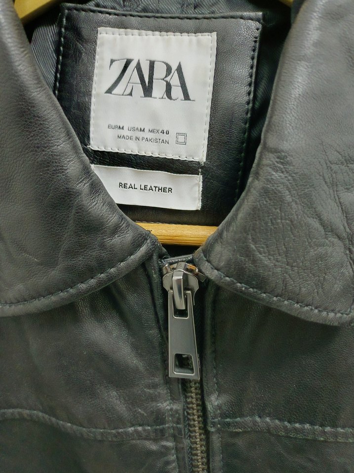 Orijinal Zara Erkek Deri Mont - Görsel 4