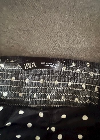 Zara Siyah Puantiyeli Bluz