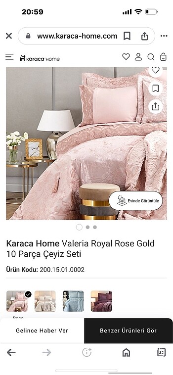 Karaca Home Valeria royal rose gold çeyiz seti