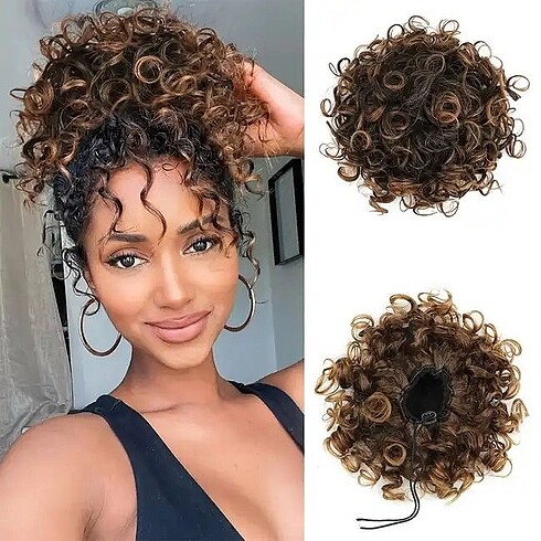 Sheinside Kıvırcık topuz saç peruk