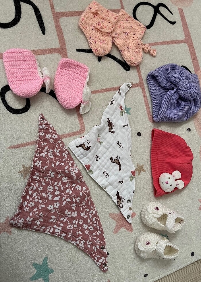 Bebek önlük şapka patik - Görsel 2