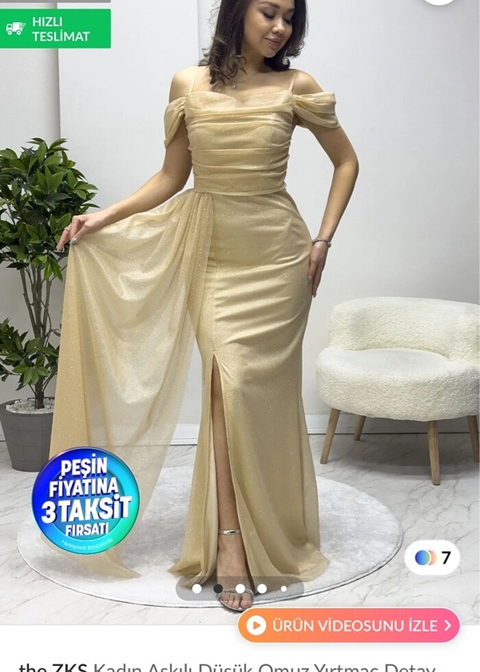 Simli abiye elbise - Görsel 3