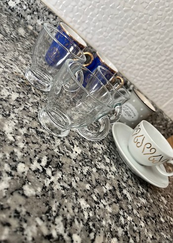 Mavi ve Gri Desenli Porselen Fincan Seti - Görsel 3