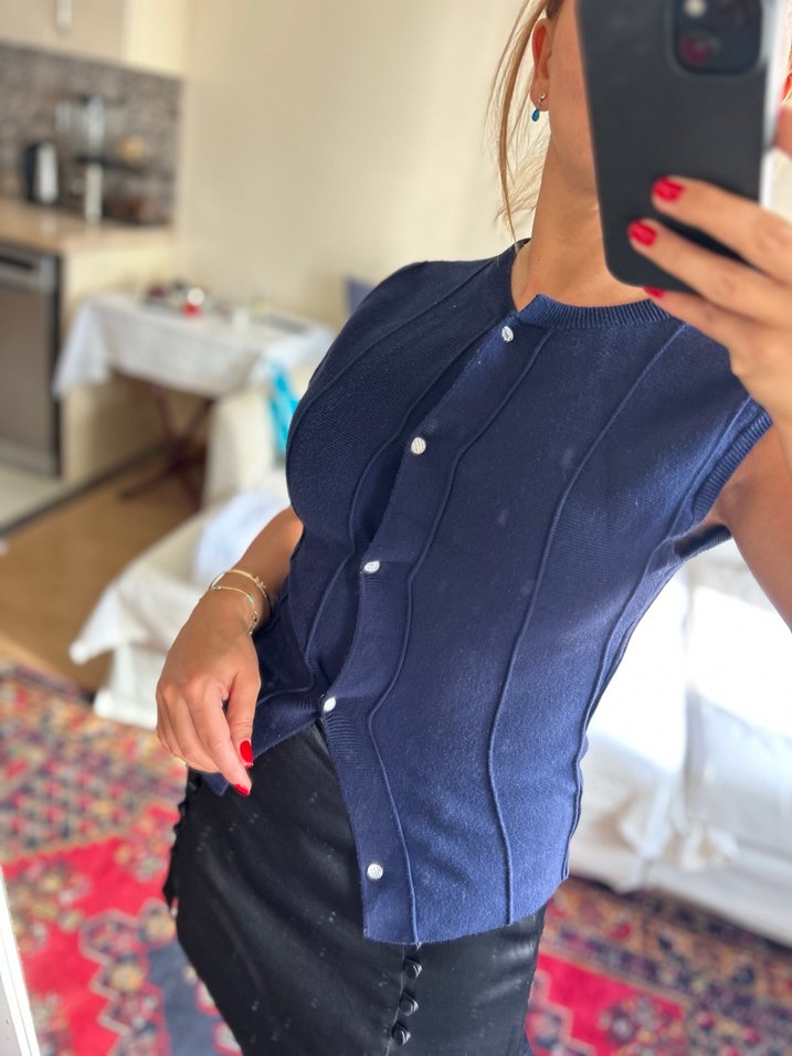 Zara Triko Yelek - Görsel 4