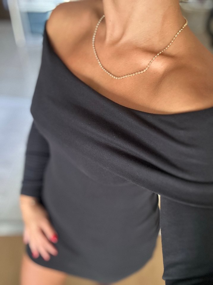 Madonna Yaka Pamuk Mini Elbise - Görsel 5