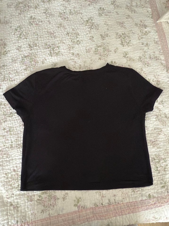 Siyah Kısa Kollu Crop Baskılı Tişört #noexcuses - Görsel 4