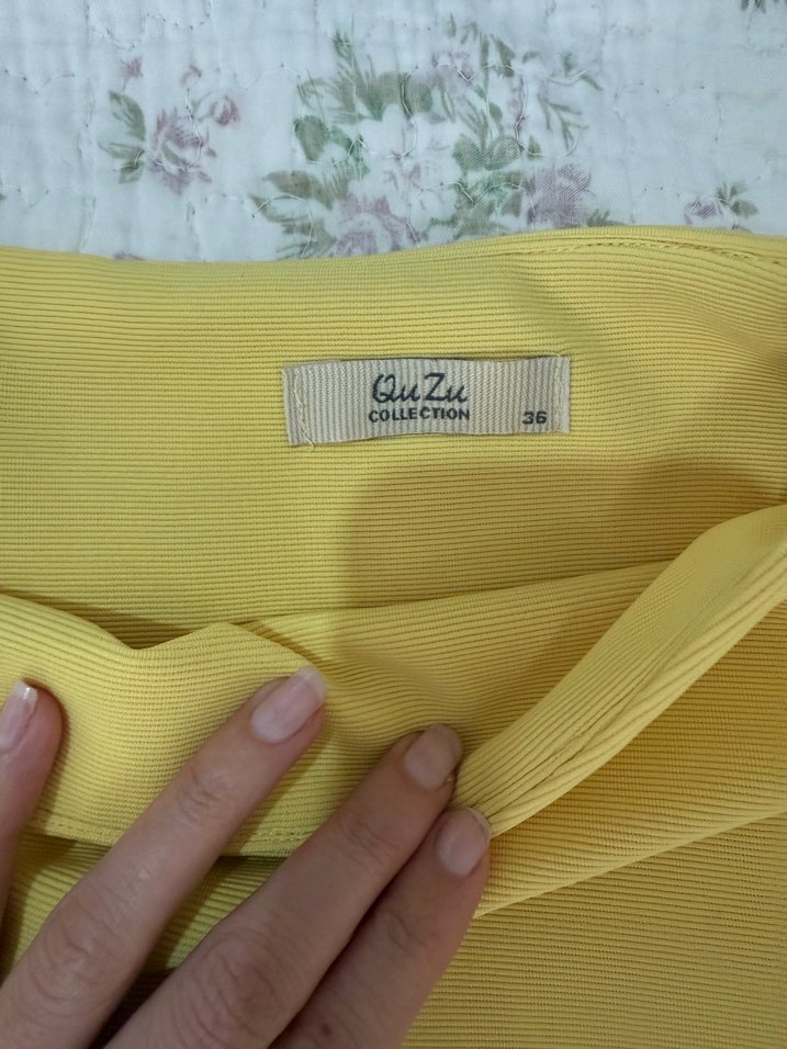 Ayzu Sarı Mini Kadın Etek - Görsel 2