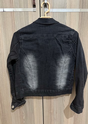 Siyah Kadın Kot Ceket - Görsel 4