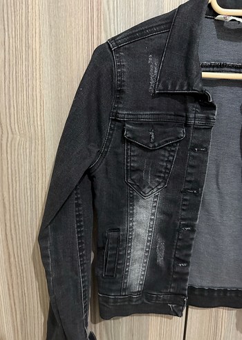 Siyah Kadın Kot Ceket - Görsel 3