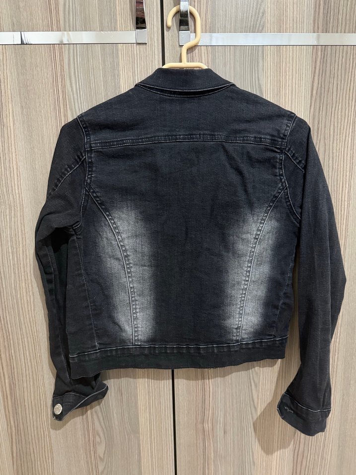 Siyah Kadın Kot Ceket - Görsel 4