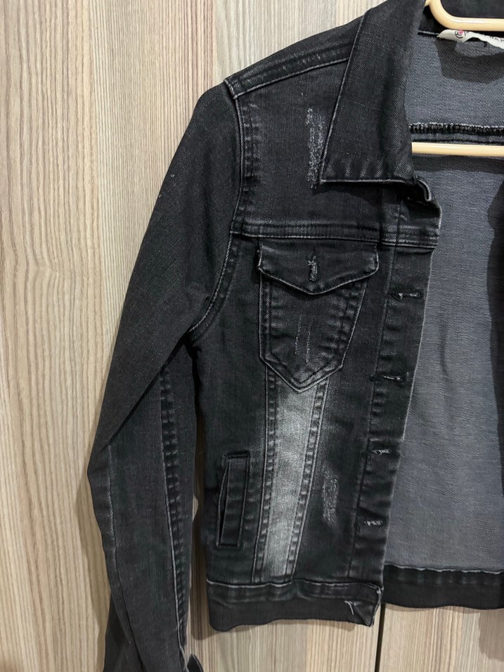 Siyah Kadın Kot Ceket - Görsel 3