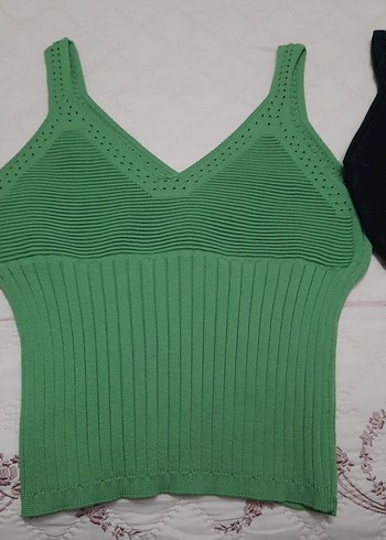 Kadın Örgü Askılı Triko Bluzlar - Görsel 4