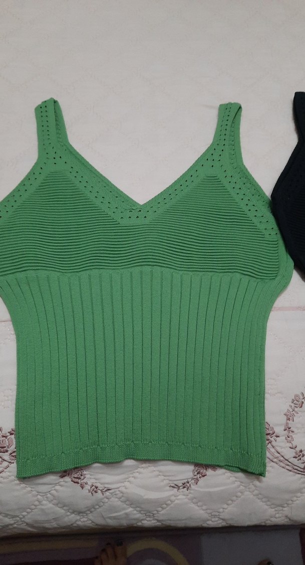 Kadın Örgü Askılı Triko Bluzlar - Görsel 4