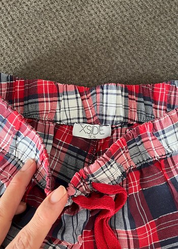 Kırmızı Ekose Mini Şort - Görsel 5