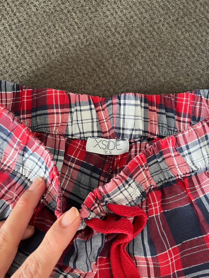 Kırmızı Ekose Mini Şort - Görsel 5