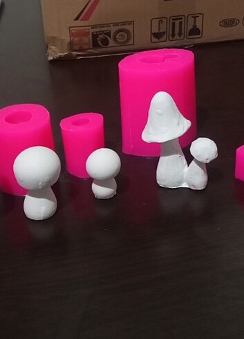 3 boy mantar silikon kalıp 7cm 5cm 4cm