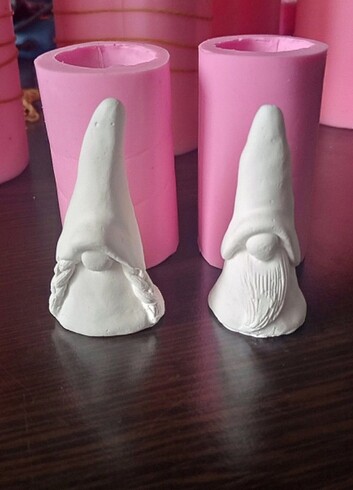 İkili Gnome silikon kalıp her biri 7 cm