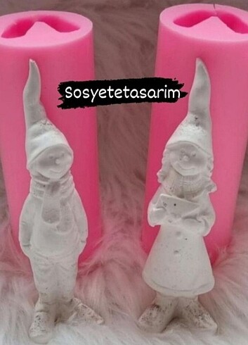Yılbaşı kız erkek cüce silikon kalıp ikili fiyatıdır 