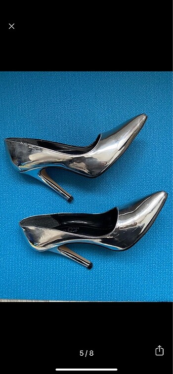 37 Beden Stiletto Ayakkabı - Çanta Takımı #Gri