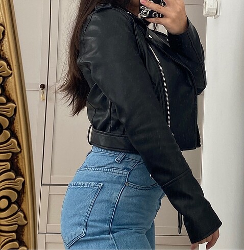 Pull and Bear Deri ceket siyah