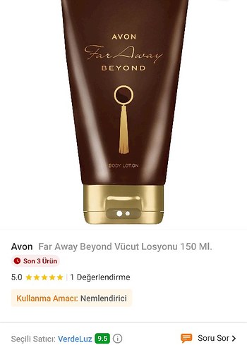 Beden Renk Avon Far Away Beyond Vücut Kremi Yepyeni