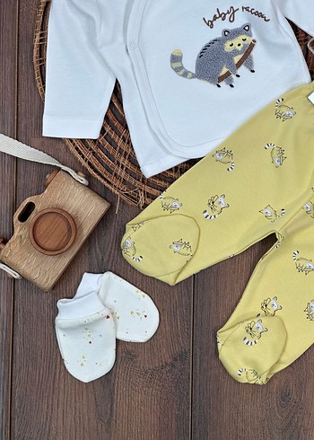 Etiketli Sıfır 5li Yenidoğan Hastane Çıkış Seti - Görsel 4