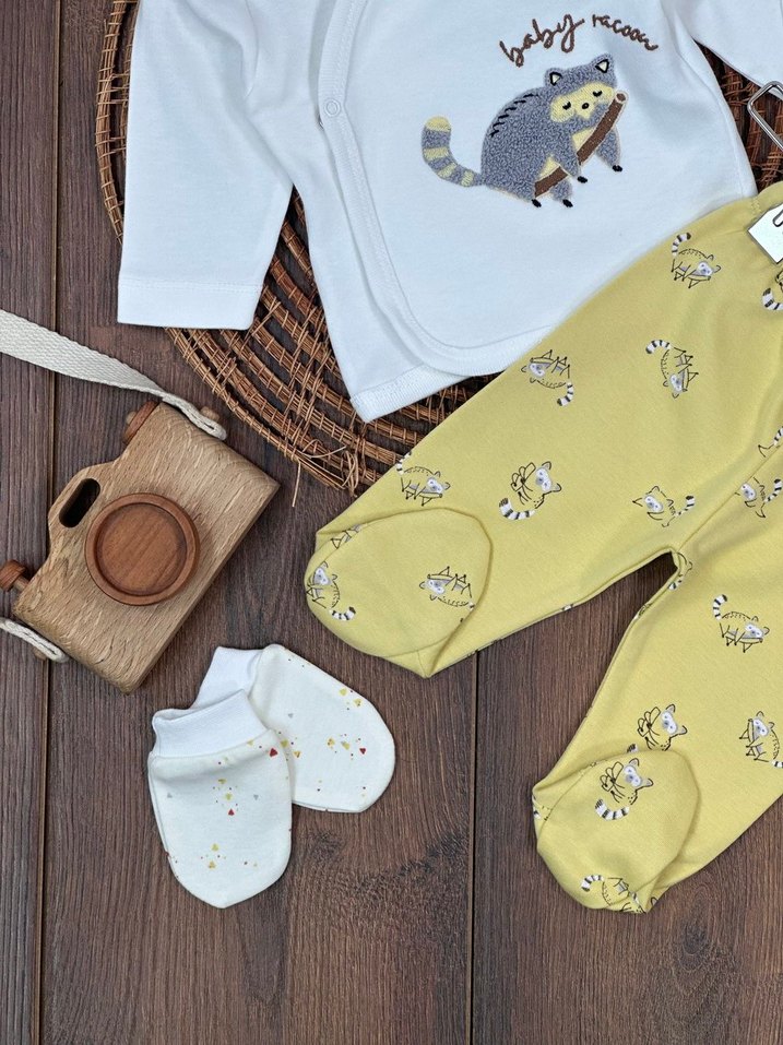 Etiketli Sıfır 5li Yenidoğan Hastane Çıkış Seti - Görsel 4